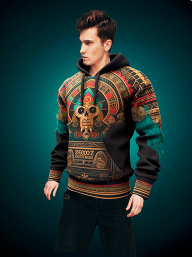 Moctezuma hoodie on model